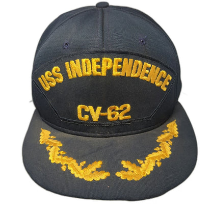 AJD Snapback Blue Hat L USS Independence CV-62 Scrambled Eggs Navy Military Ship