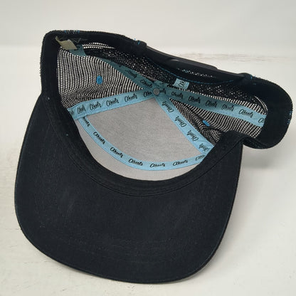 Aksels Trucker Hat Black Red Blue One Size Mountain Landscape Pine Mesh Snapback