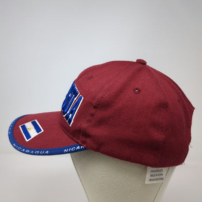 Nicaragua Baseball Cap Red One Size Strapback Flag Patch Country Embroidered Hat