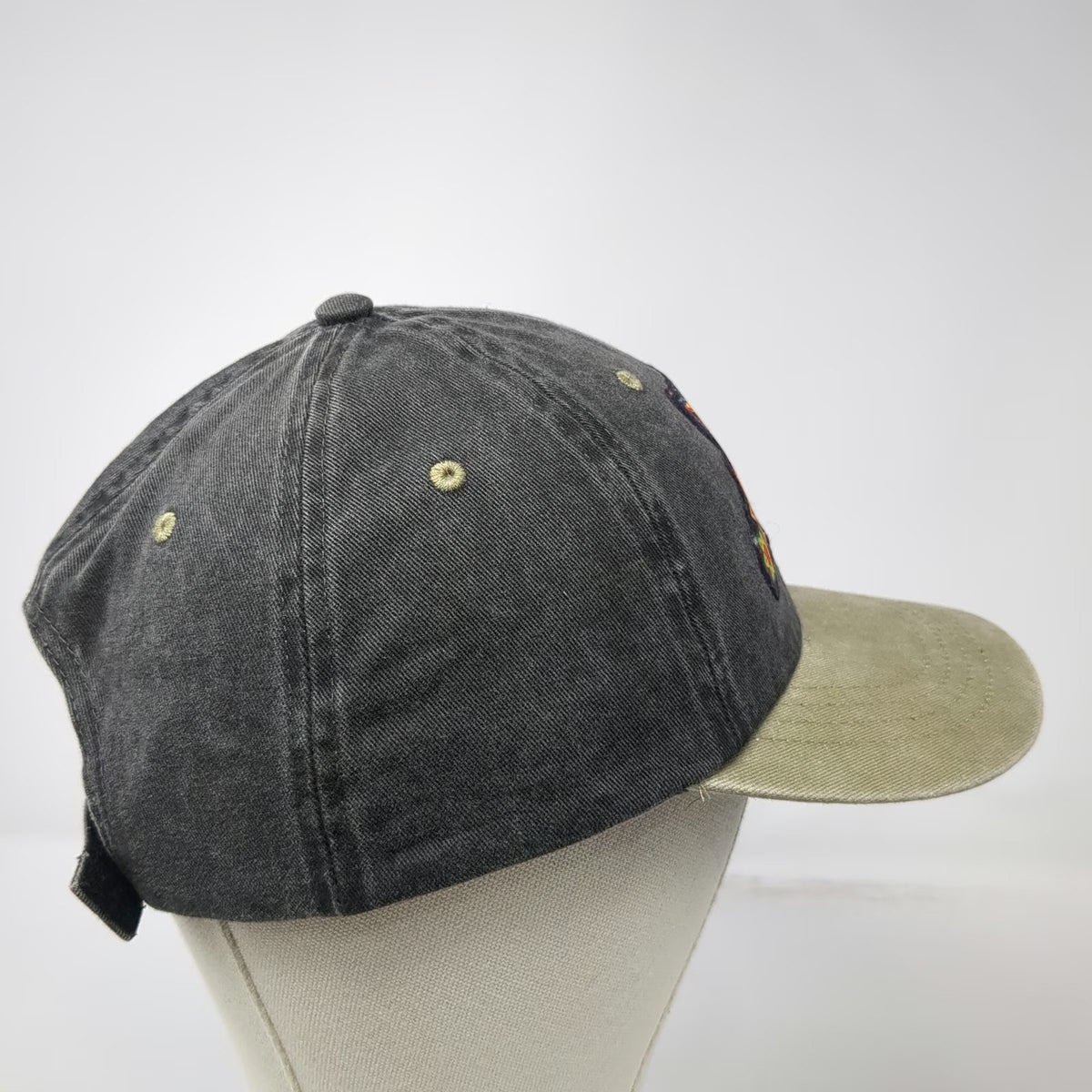 ¡Ay Güey! Baseball Cap Gray One Size Huichol Jaguar Embroidered Strapback Hat