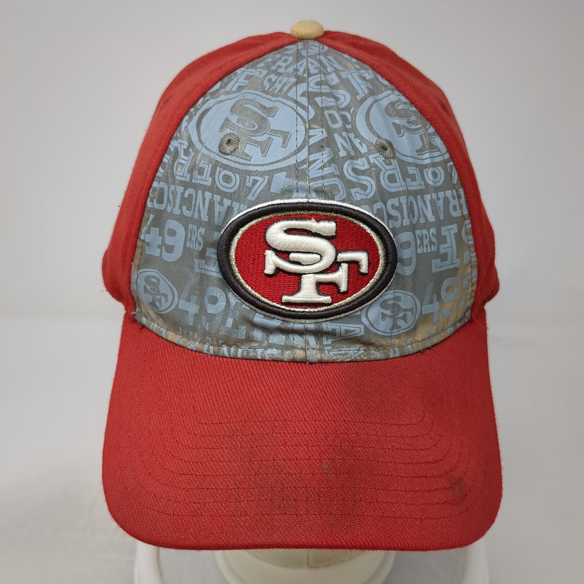 San Francisco 49ers NFL New Era Cap Red OSFM Stretch Fit SF Logo 39THIRTY Hat