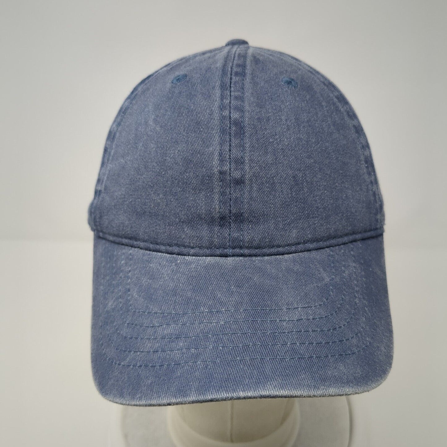 Unbranded Strapback Hat Blue One Size Adjustable Vented Holes 6 Panel Blank