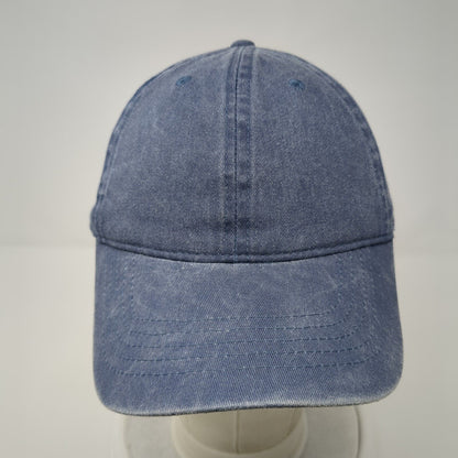 Unbranded Strapback Hat Blue One Size Adjustable Vented Holes 6 Panel Blank