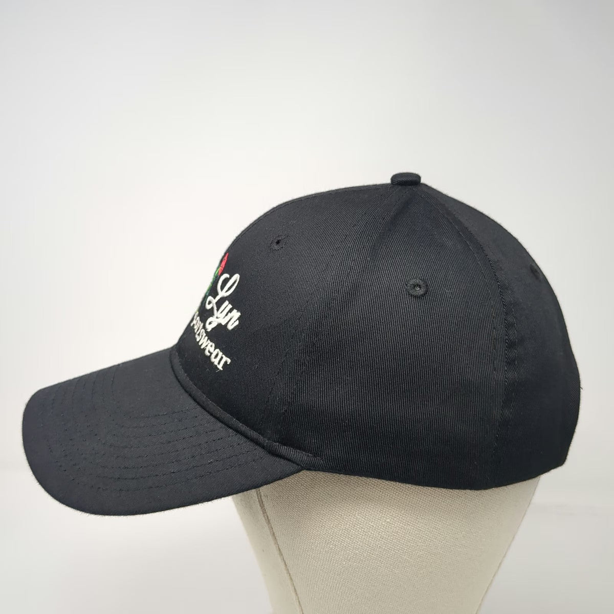 Anni Lyn Sportswear Snapback Hat Black One Size Rose Embroidery Polyester Cotton