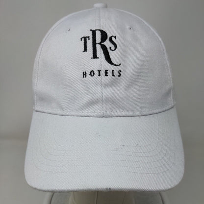 TRS Hotels Strapback Hat White One Size Adjustable Embroidered Logo Oscaps