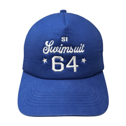 Swimsuit 64 Snapback Trucker Hat Blue One Size Mesh Back Adjustable