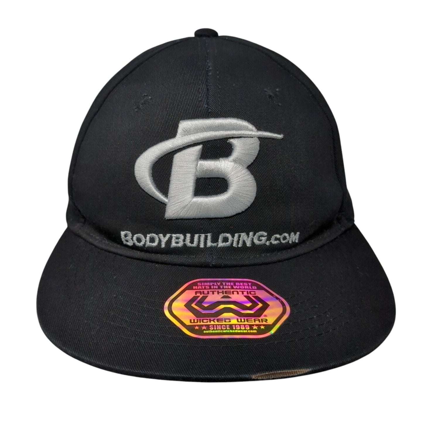 Bodybuilding.com Snapback Hat Black One Size Adjustable Embroidered