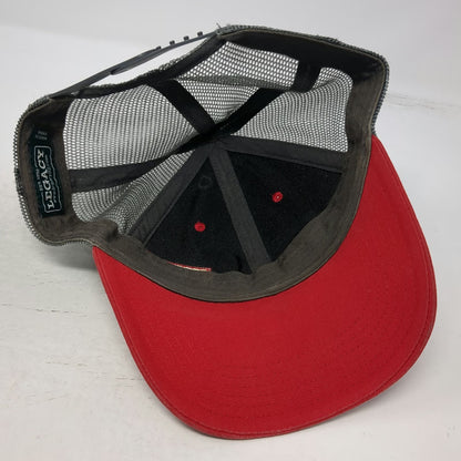 Legacy Trucker Hat Red OSFM Sun Valley Idaho Patch Mesh Back Snapback Adjustable