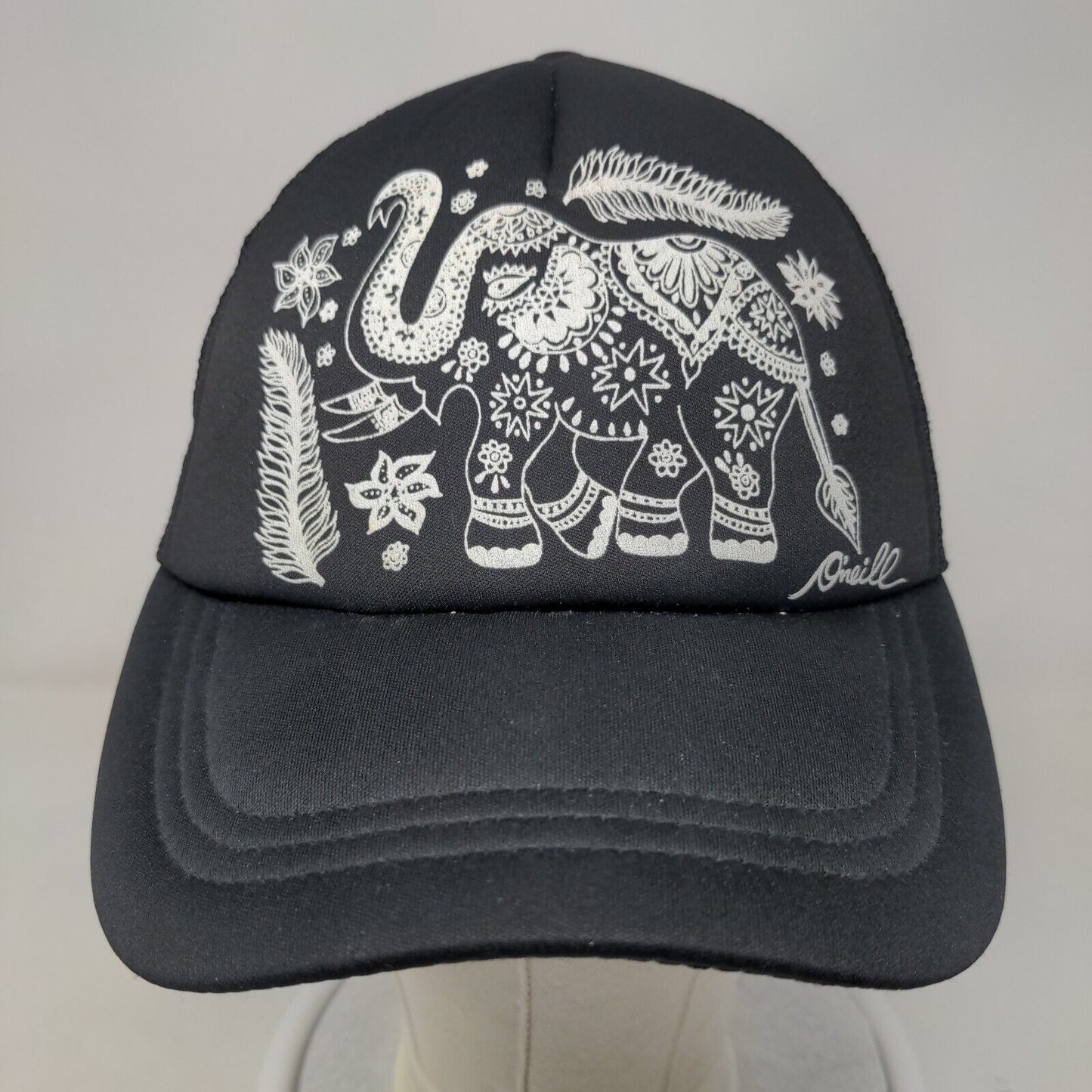 Elephant Snapback Mesh Back Trucker Hat Black OSFA Breathable O'Neill