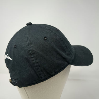 Champion Baseball Cap Black One Size Embroidered Logo Strapback Cotton Hat