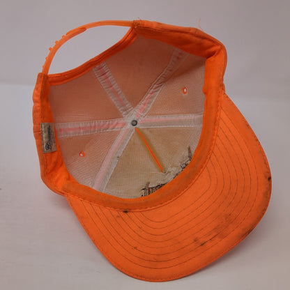 Deer Hunting Snapback Hat Orange One Size Adjustable Embroidered Mountain Top