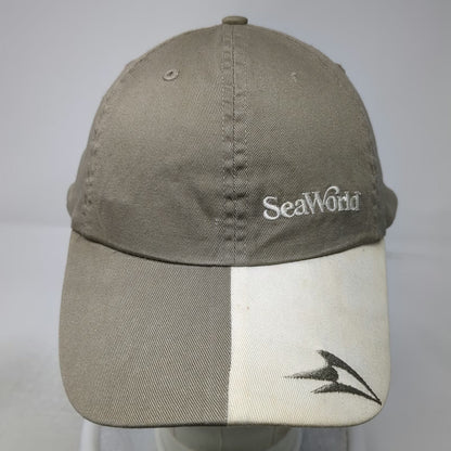 SeaWorld Baseball Cap Brown White One Size Hat Adventure Parks Whale Tail Logo