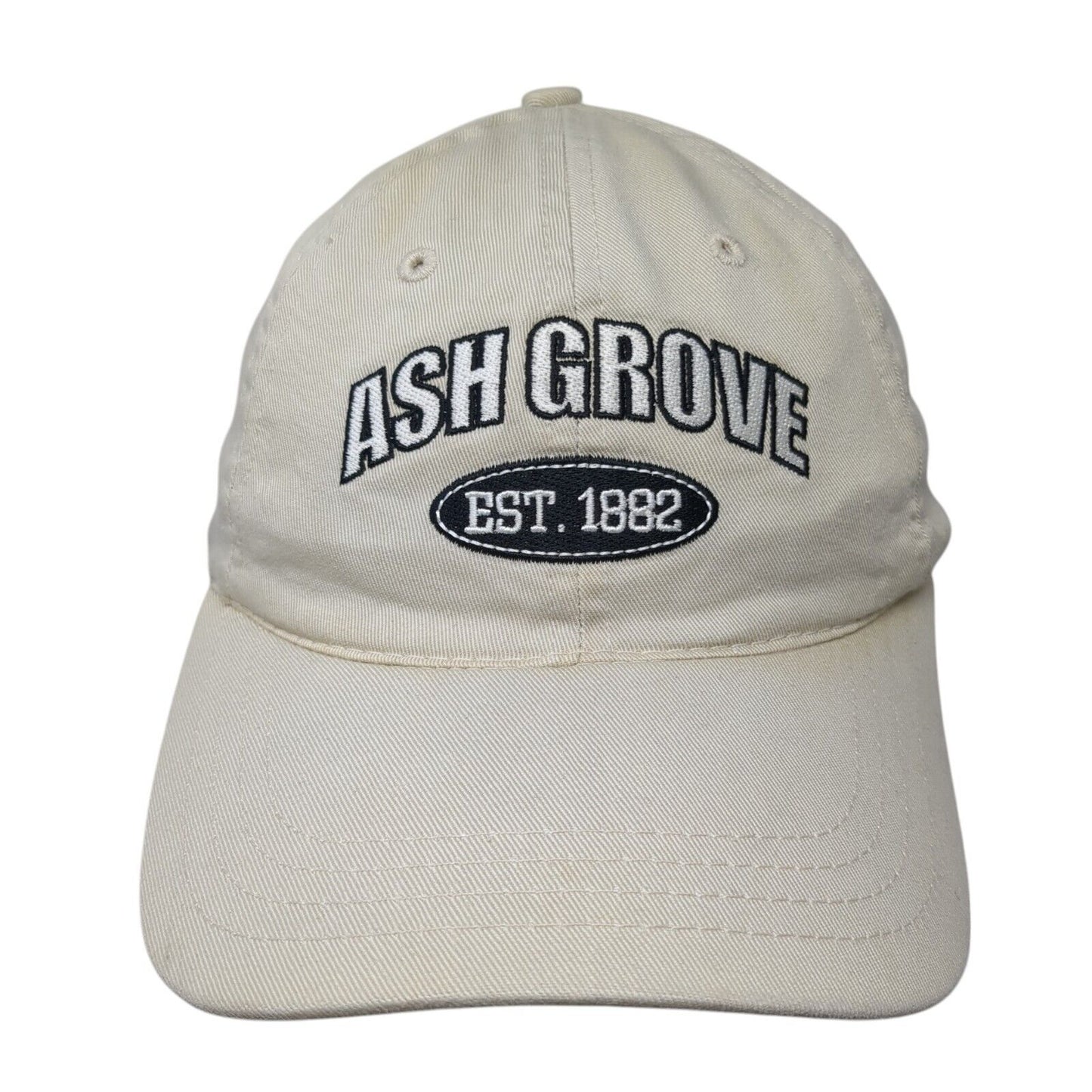 Ash Grove Est 1882 Slideback Hat Tan One Size Adjustable Embroidered