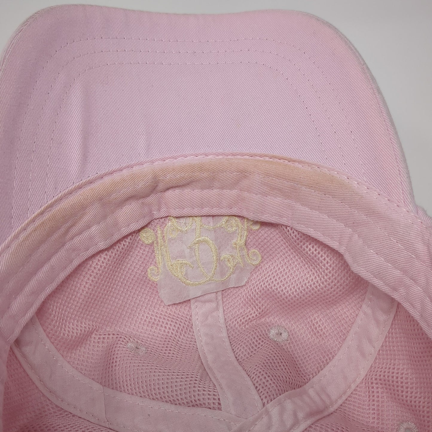 Adams Slideback Hat Pink One Size Adjustable Leather Strap Monogram