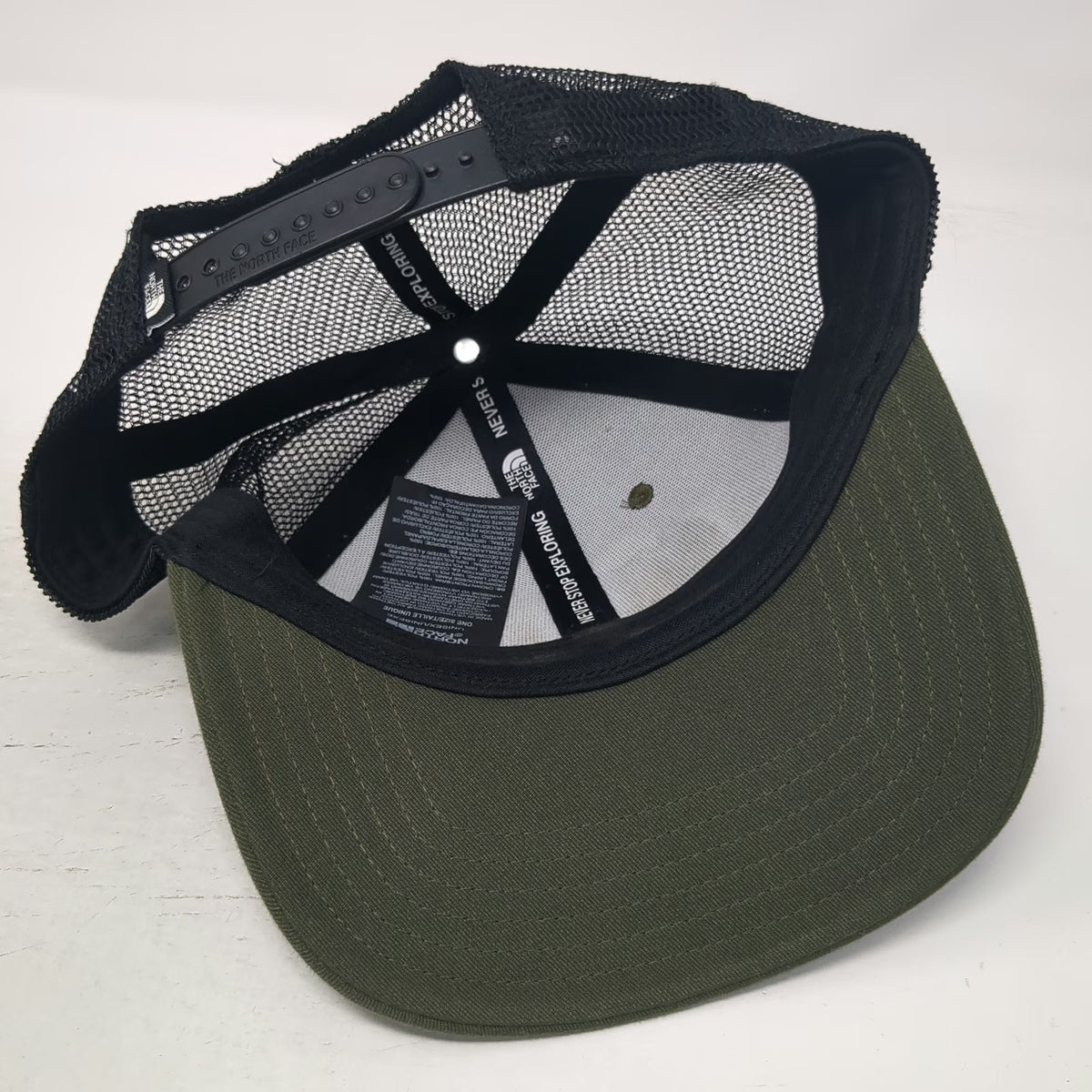 The North Face Trucker Hat Green One Size Bear Mountain Mesh Snapback Outdoor