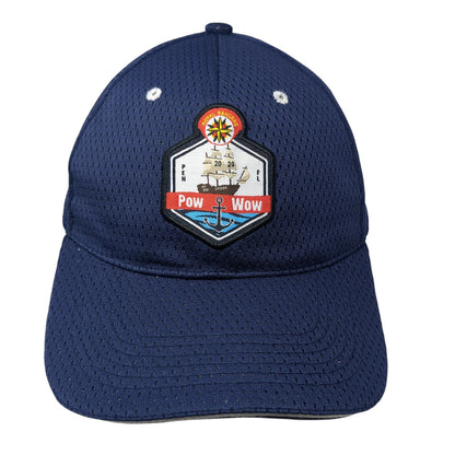 Pow Wow Strapback Hat Blue One Size Adjustable Solid 6 Panel Outdoor