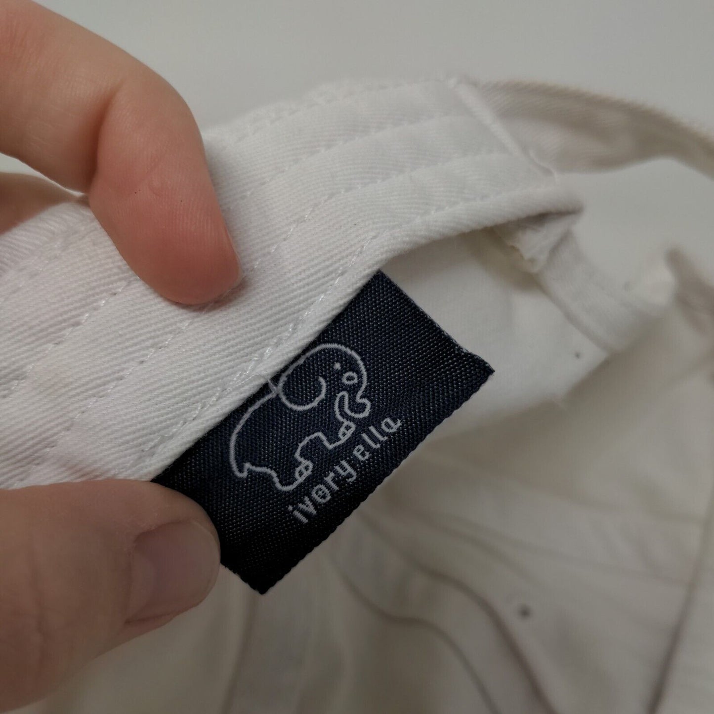 Ivory Ella Slideback Hat Cream One Size Adjustable Embroidered Elephant 6 Panel