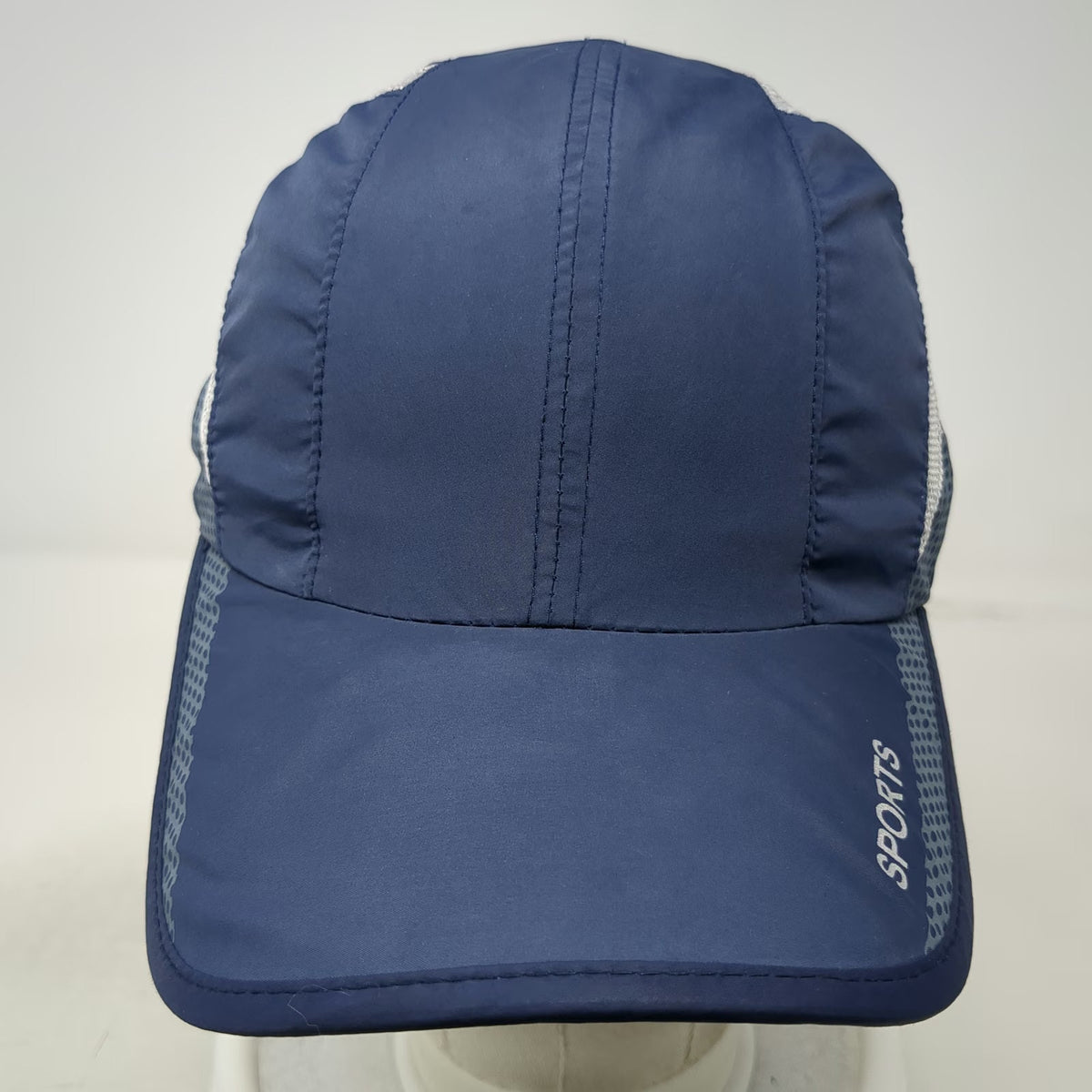 Baseball Cap Blue One Size Mesh Reflective Sports Running Lightweight Buckle Hat