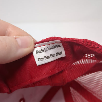 Unbranded Snapback Trucker Hat Red One Size Adjustable Mesh Back Blank