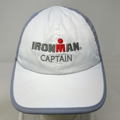 Ironman Baseball Cap White Gray Red OSFM Performance Captain Mesh Running Hat