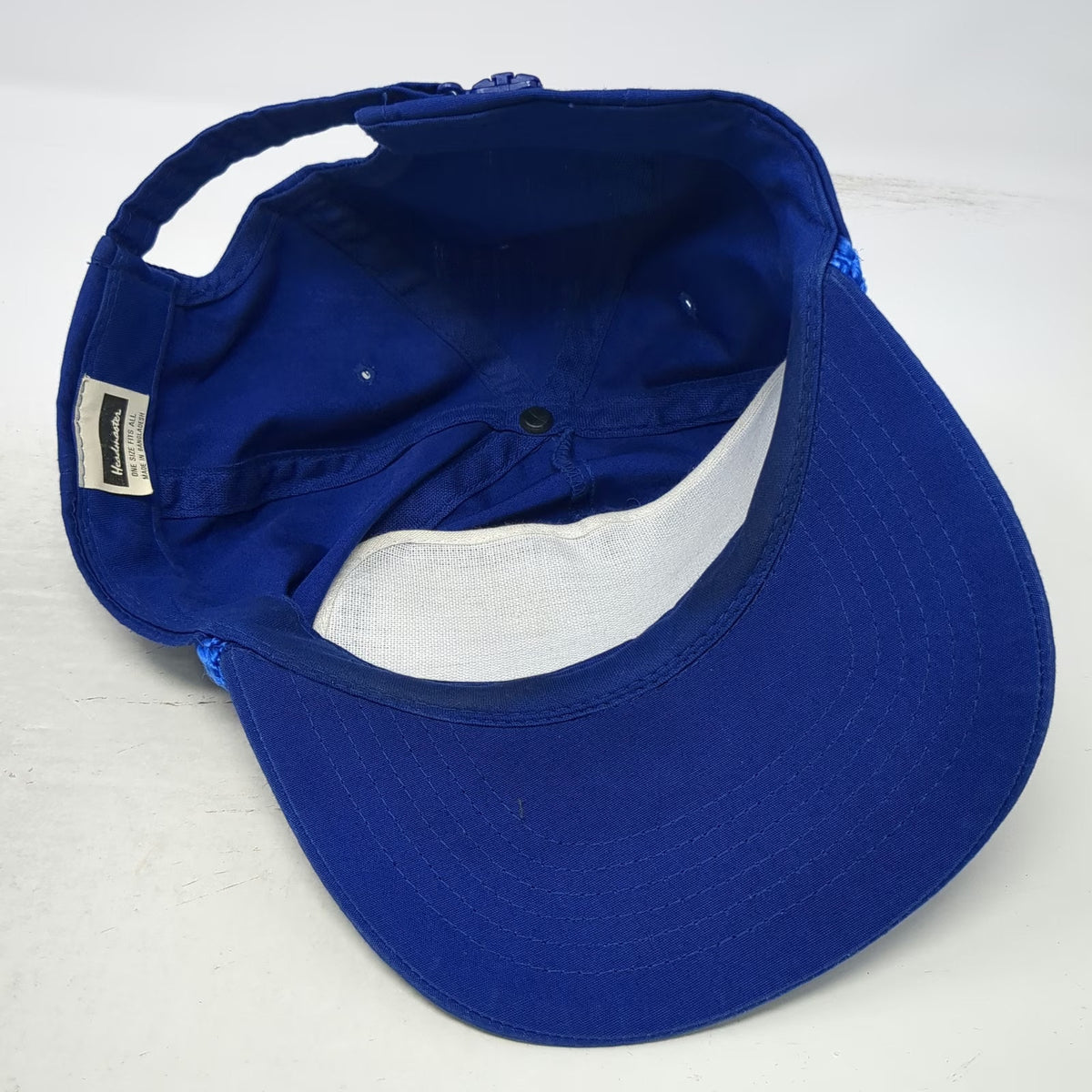Headmaster 5 Panel Blue One Size Hat Rope Brim AIRE Graphic Logo Adjustable Cap