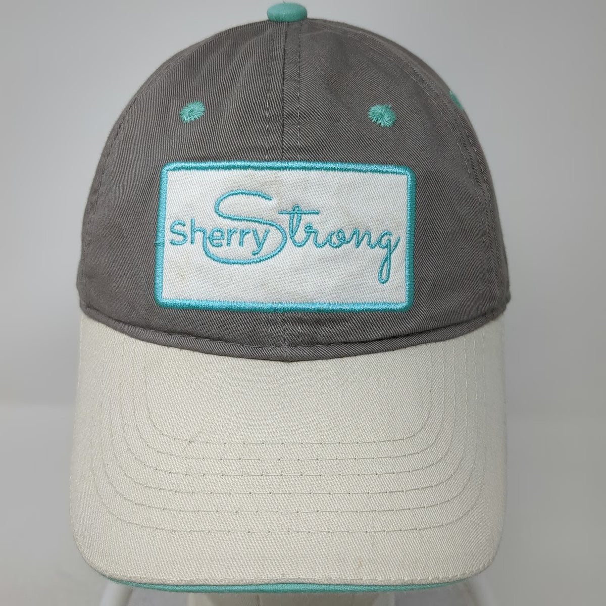 Baseball Cap Gray One Size SherryStrong Awareness Ribbon Strapback Cotton Hat