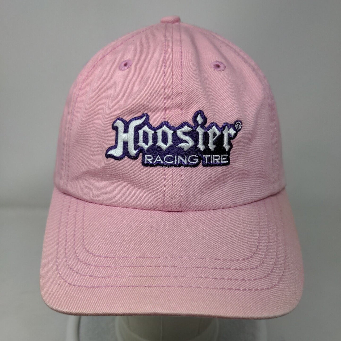 Hoosier Racing Tire Strapback Hat Pink OSFA Adjustable Embroidered Martin