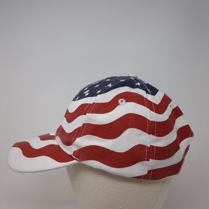 American Flag Patriotic Strapback Hat Multicolor One Size Adjustable