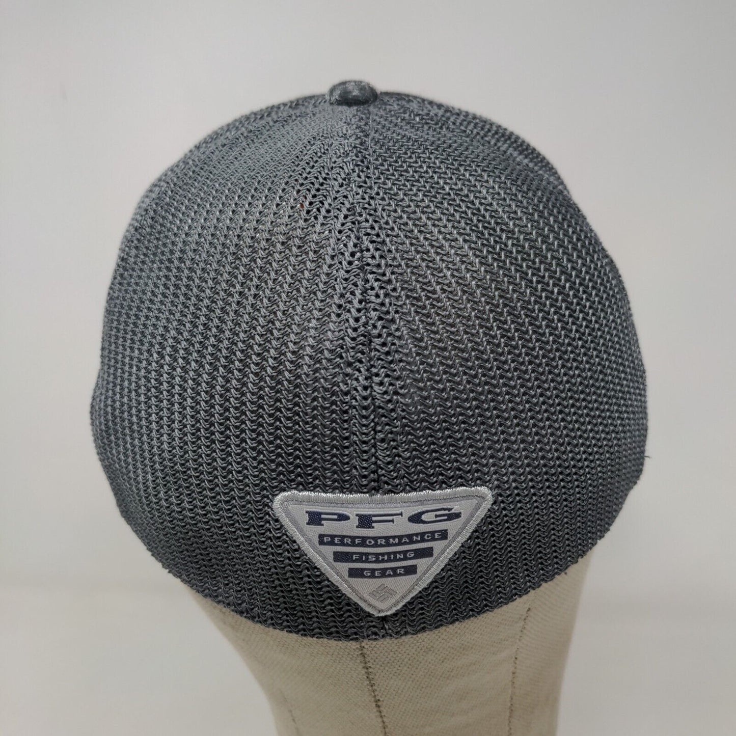 Columbia PFG Men's Fitted Mesh Back Hat Black Size L/XL Embroidered Fish Flag