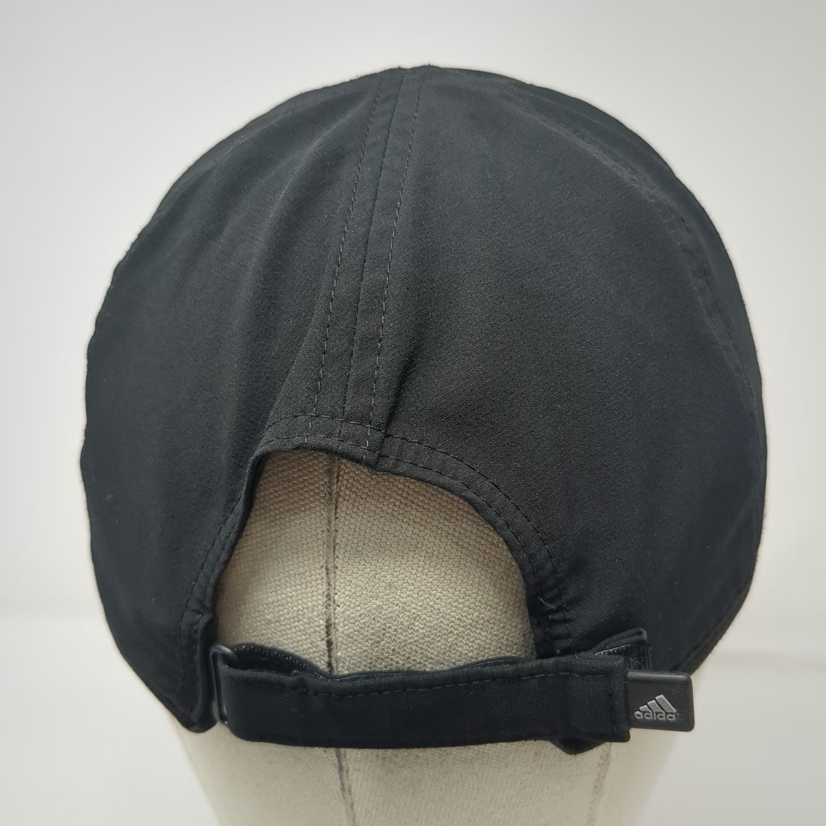 Adidas Baseball Cap Black One Size Climalite Performance Silver Logo Running Hat