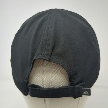 Adidas Baseball Cap Black One Size Climalite Performance Silver Logo Running Hat