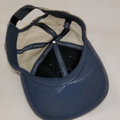 Vineyard Vines Strapback Mesh Back Trucker Hat Blue One Size Colorblock