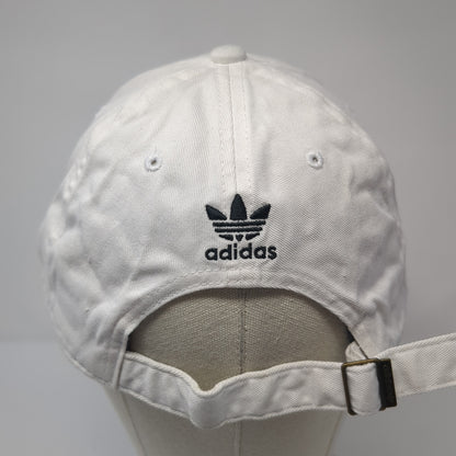 Adidas Trefoil Slideback Hat White One Size Adjustable Solid Vent Holes