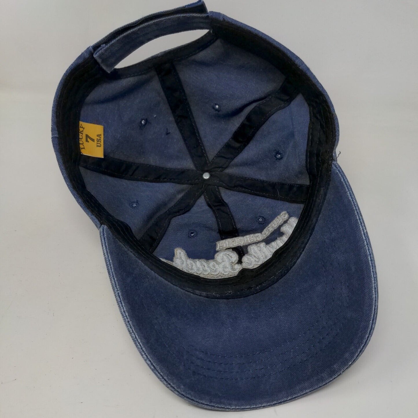 South Carolina Myrtle Beach Strapback Hat Blue One Size Adjustable Lucky 7 USA