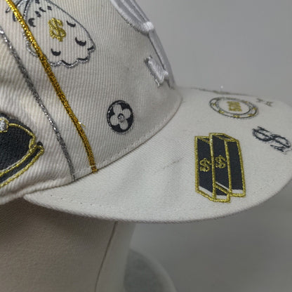 Dollar Sign Fitted Hat Multicolor XL Embroidered 6 Panel Outdoor