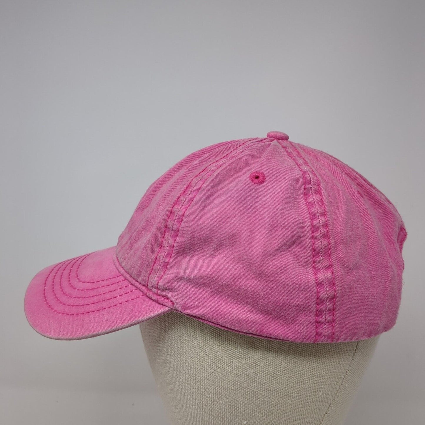 Unbranded Slideback Hat Pink One Size Adjustable Vented Holes 6 Panel Blank