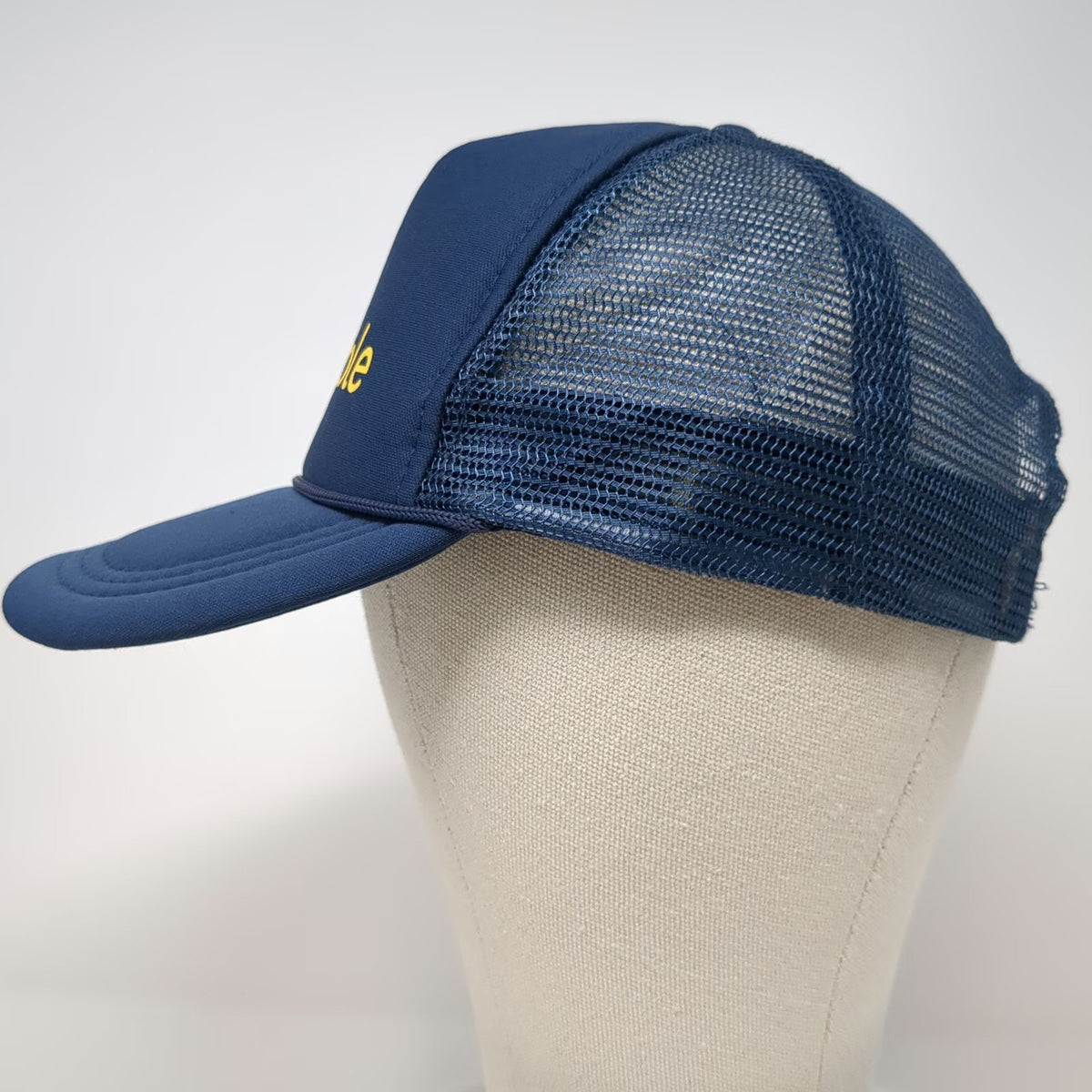 Bumble Snapback Trucker Hat Blue One Size Foam Mesh Rope Brim Honeycomb Logo
