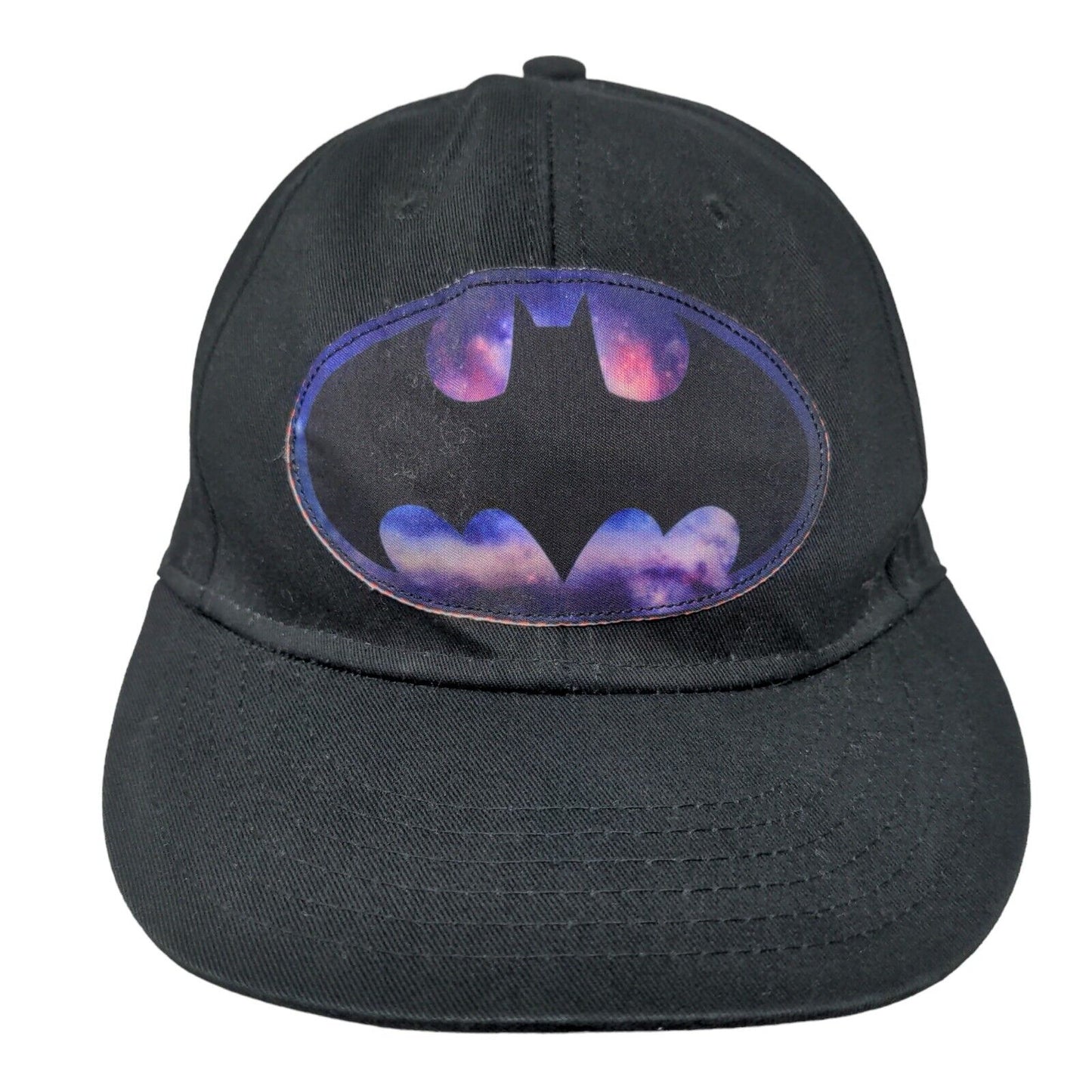 Batman Snapback Hat Black One Size Adjustable DC Comics 6 Panel