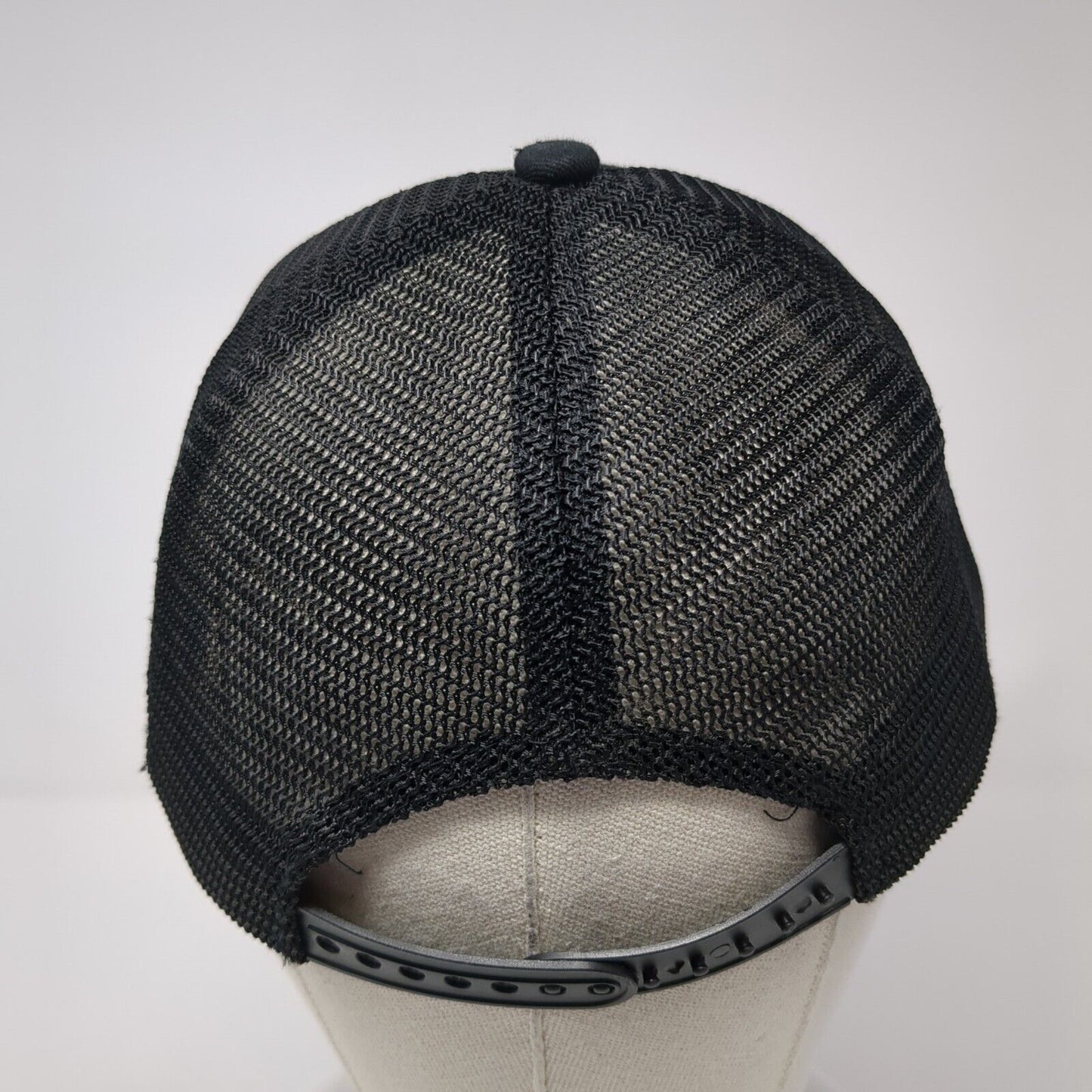 USA Flag Snapback Trucker Hat Black One Size Adjustable Patriotic Mesh Back