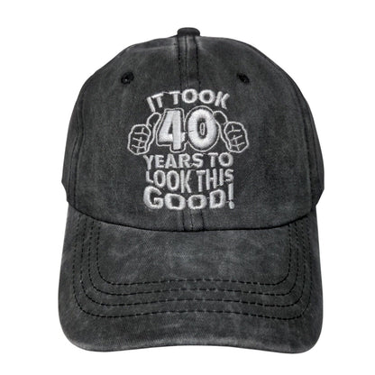 It Took 40 Years To Look This Good Slideback Hat Gray One Size Adjustable Cotton