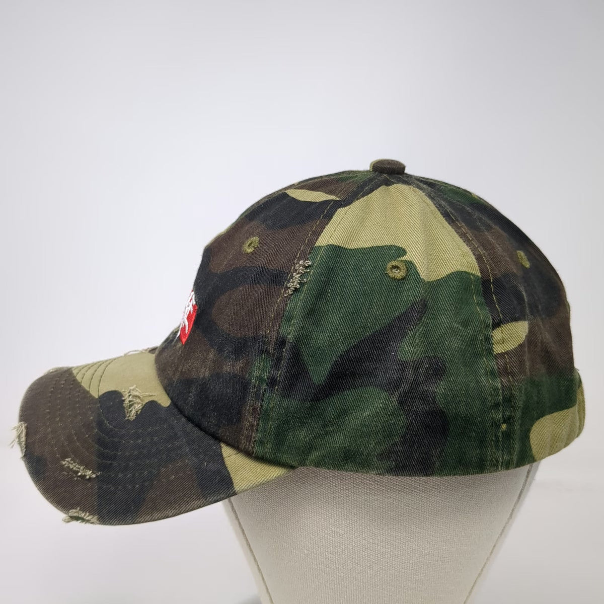 House of Commons Baseball Cap Green Camo One Size Distressed Savage Cotton Hat