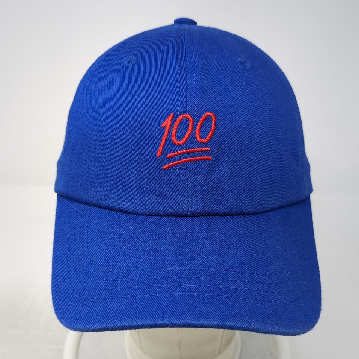 Six Flags Baseball Cap Blue One Size Embroidered 100 Emoji Adjustable Strap Hat