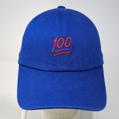 Six Flags Baseball Cap Blue One Size Embroidered 100 Emoji Adjustable Strap Hat