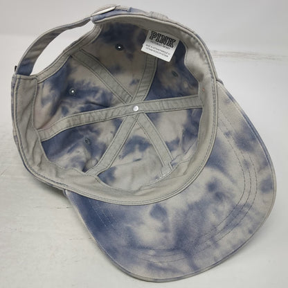 Victoria's Secret PINK Baseball Cap Blue Gray One Size Tie Dye Embroidered Hat