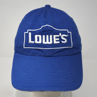 Lowe's Strapback Baseball Cap Blue One Size Adjustable Embroidered 6 Panel
