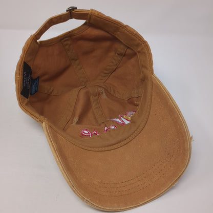 KC Love Slideback Baseball Cap Brown OS Adjustable Distressed David And Young