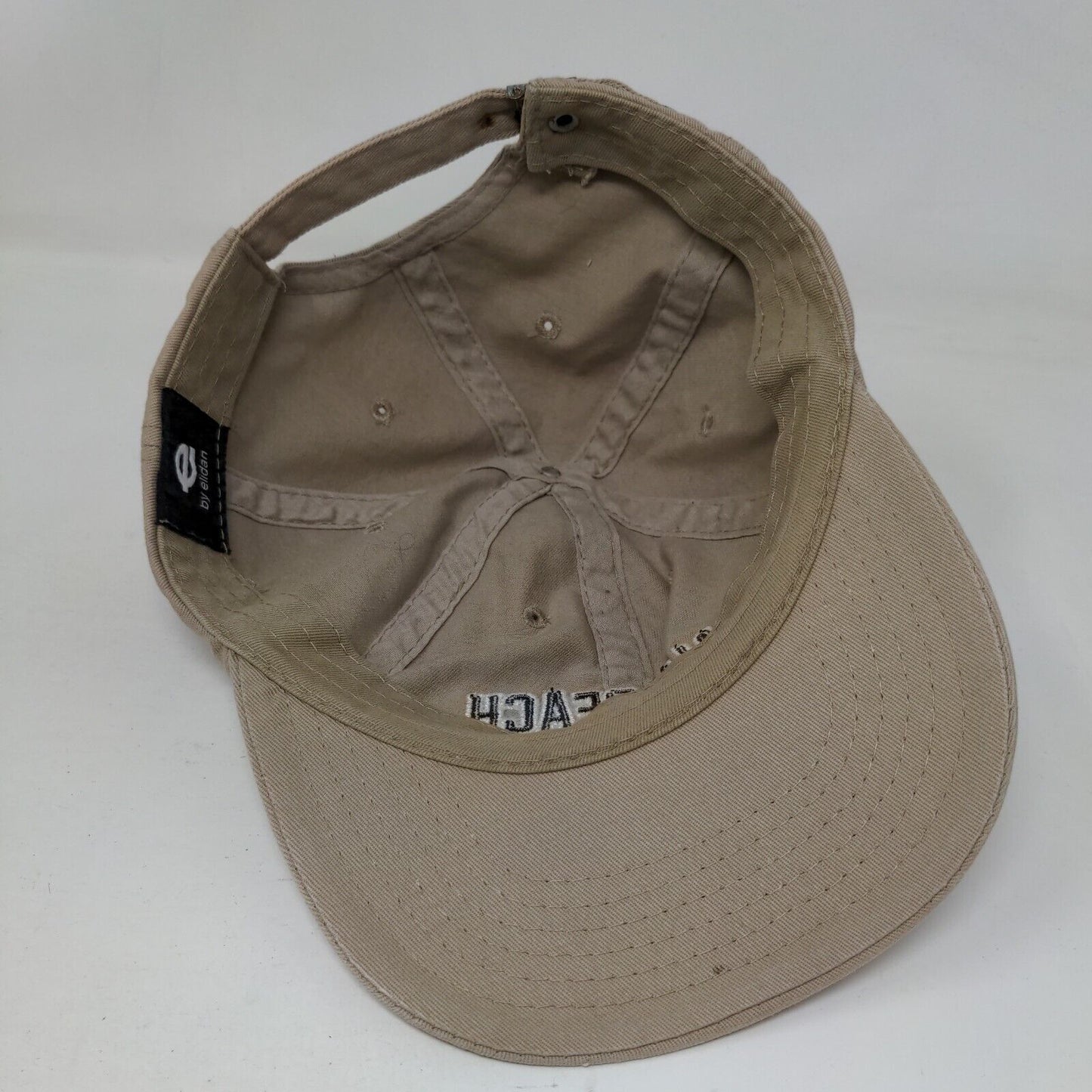 Palm Beach Slideback Hat Tan One Size Adjustable Embroidered E by Elidan