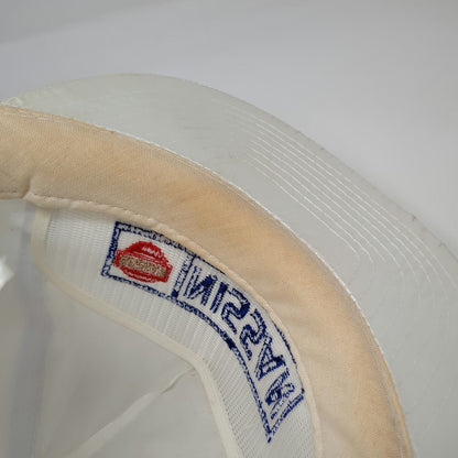 Nissin 5 Panel Hat White One Size Nissan Embroidered Rope Polyester Slideback
