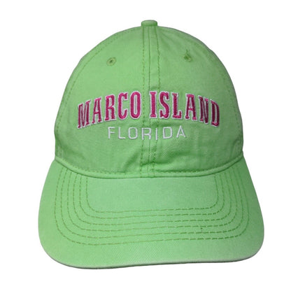 Marco Island Florida Strapback Hat Green One Size Adjustable Alvin's Island