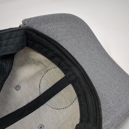 Zion Trucker Hat Gray Black One Size California Republic Leather Patch Bear 1850